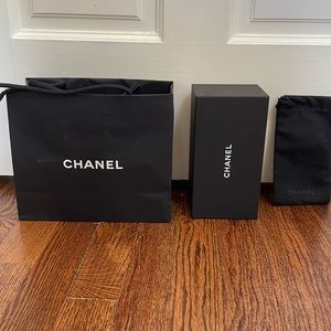 Chanel…shopping bag, eyeglass box and eyeglass holder